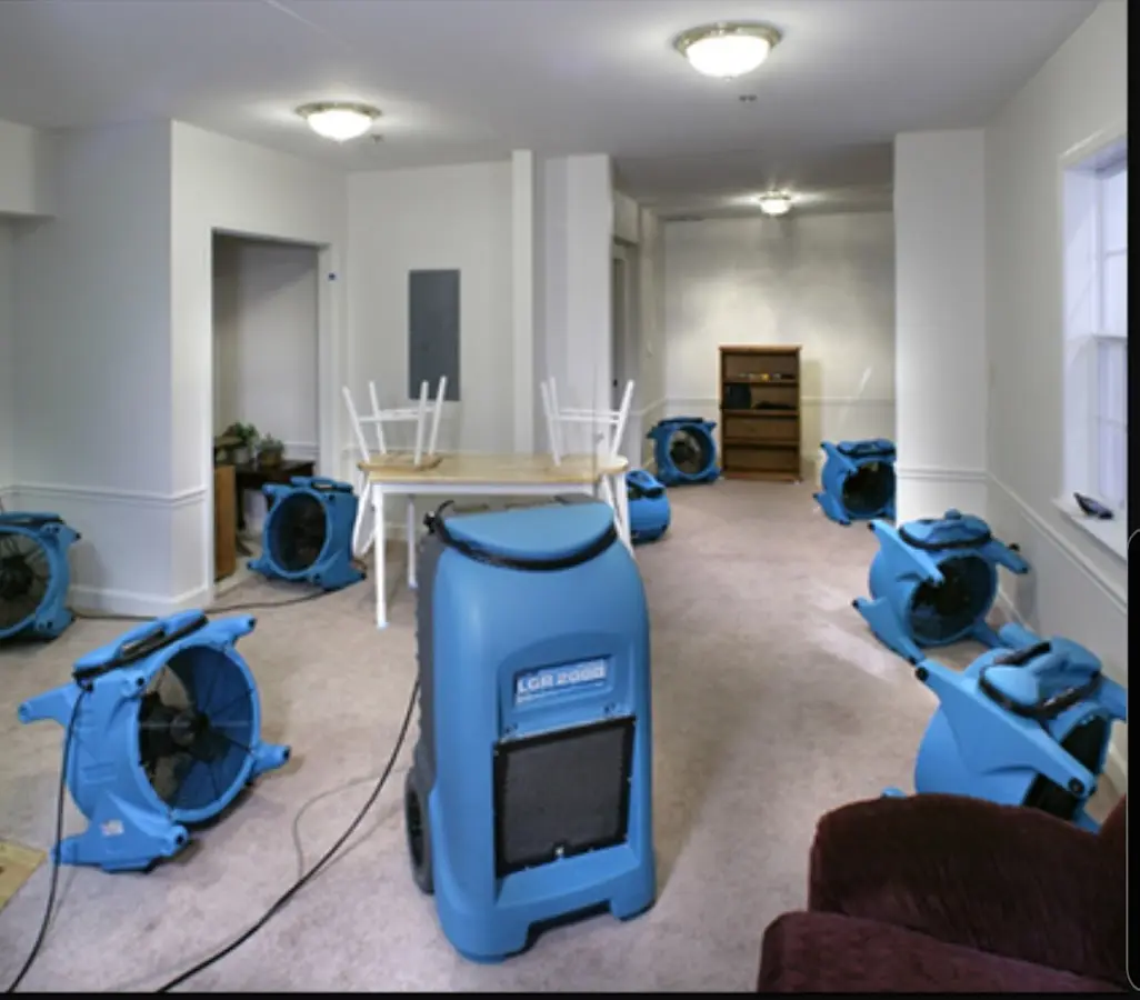 Air movers and dehumidifier setup for Water Damage Restoration in Avondale